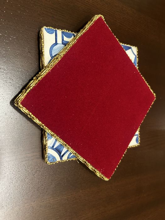 Par de Bases de Mesa em Azulejo Tradicional Pintado à Mão m