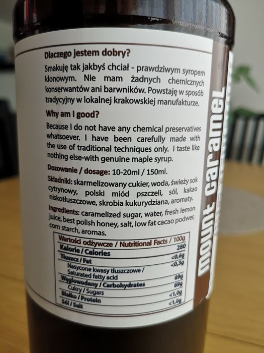 Mount Caramel Maple sos syrop klonowy 1000 ml