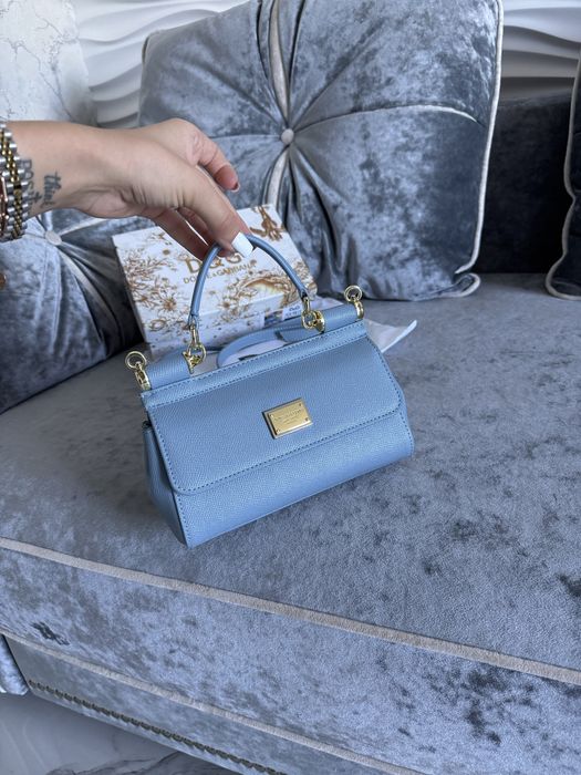 Голубая маленькая сумка люкс бренд