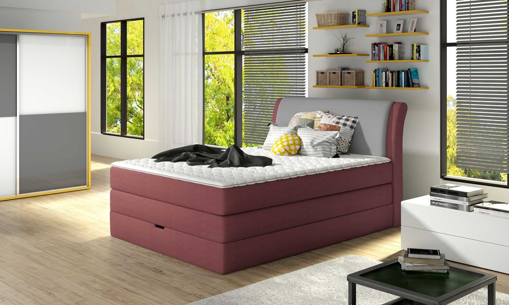 Młodzieżowe łoże kontynentalne AMALFI 140x200 w tkaninie