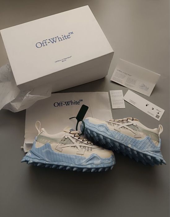 Кросівки OFF-WHITE ODSY 1000/ White blue/ Кеди Оф Вайт/ Blue Marble