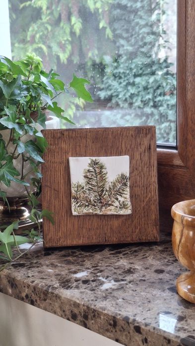 Obrazek na dębowej desce - rękodzieło