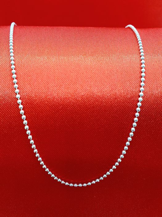 Łańcuszek srebrny pr.925 55cm splot kulkowy kulki