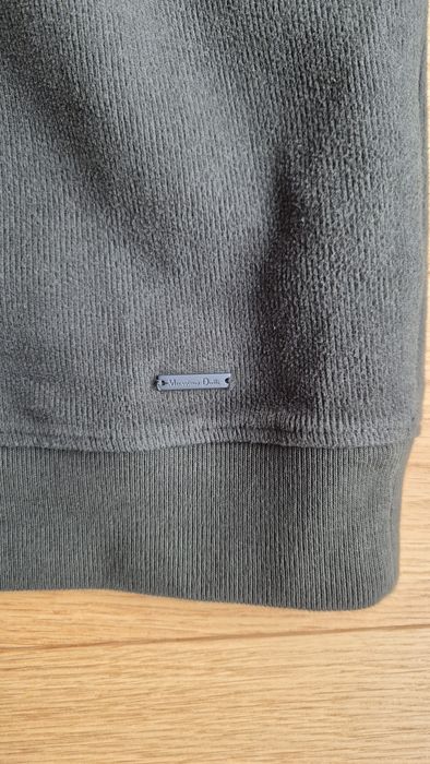 Ciemnozielony męski sweter z zamkiem i kołnierzykiem Massimo Dutti M