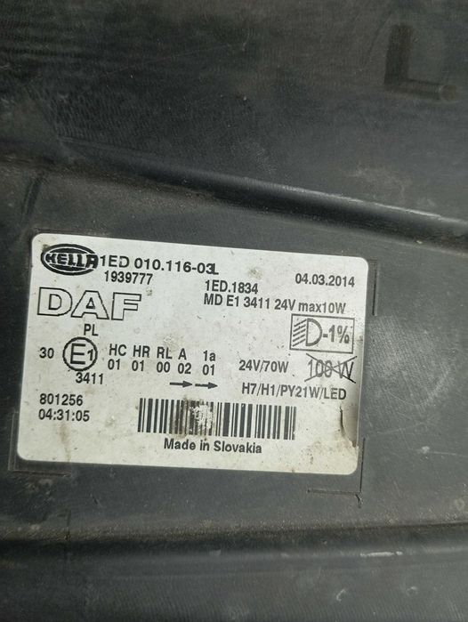 Lampa Lewa Daf XF 106