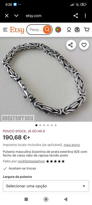 Pulseira Bali 22 cm 36 gr. Prata Contrastada 925 Antiga