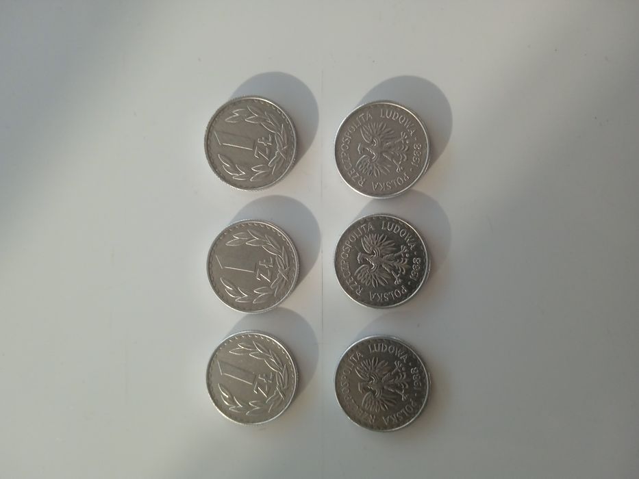 Monety 1 zł z 1988 roku