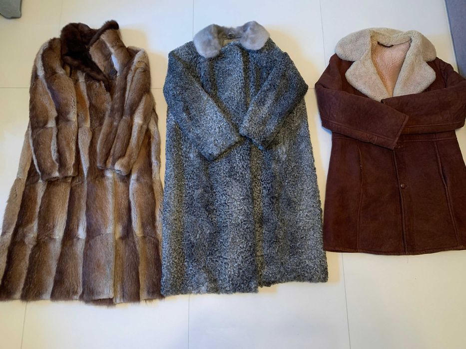 Kożuch długi brązowy stan idealny