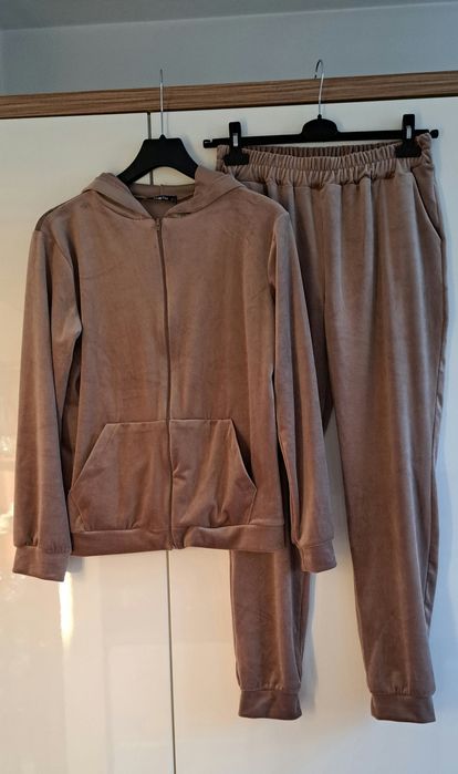 Polski dres welurowy beż bawełna L XL