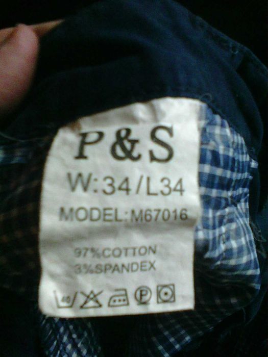 Джинсы чинос P&S, размер W34L34, обхват-86см, длина-109см