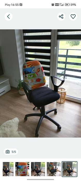 Dziecięcy fotel młodzieżowy obrotowy komiks