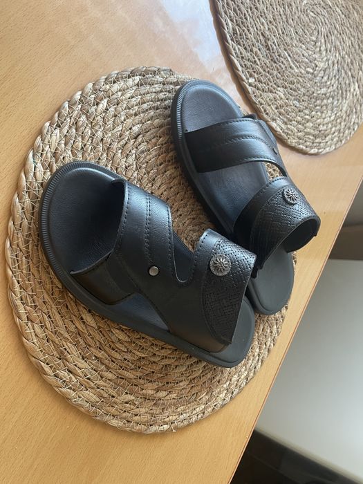 Męskie klapki w stylu arabskim, czarne, codzienne klapki