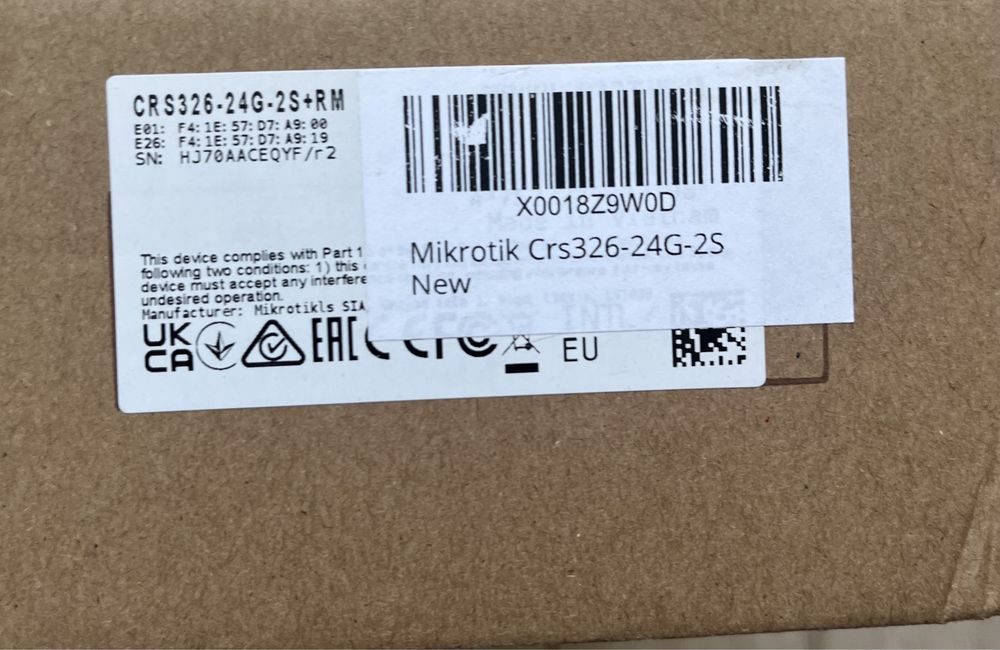 Комутатор MikroTik CRS326-24G-2S+RM