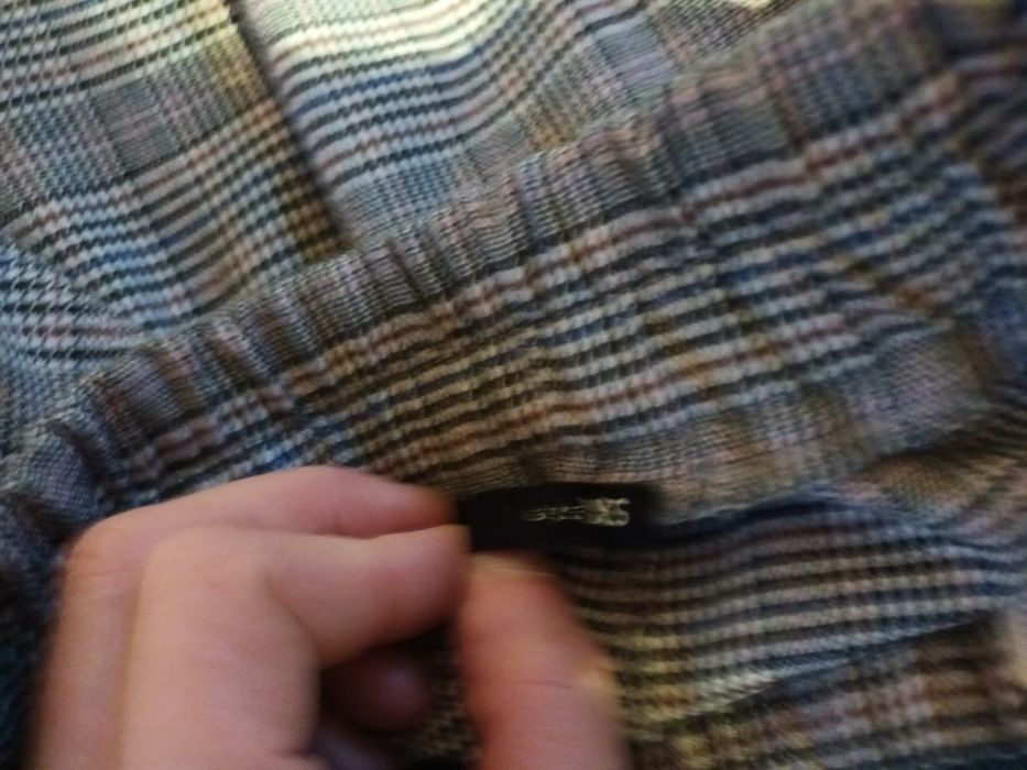 Spodenki w kratkę z paskiem rozm XS