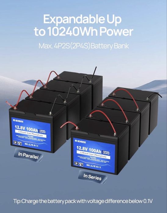 Акумулятор 100A/12 залізофосфат Bluetooth