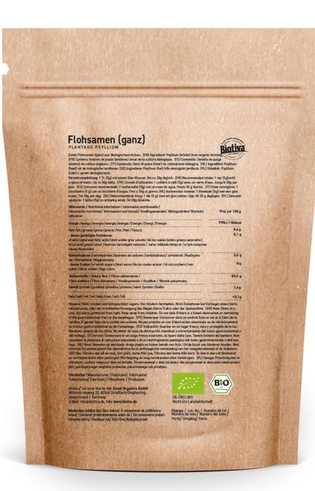 Sementes inteiras psyllium 1kg