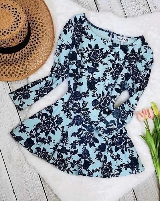 Bluzka Baskinka Turkusowa Romantyczna Kwiaty Róże Boho Hippie Retro M