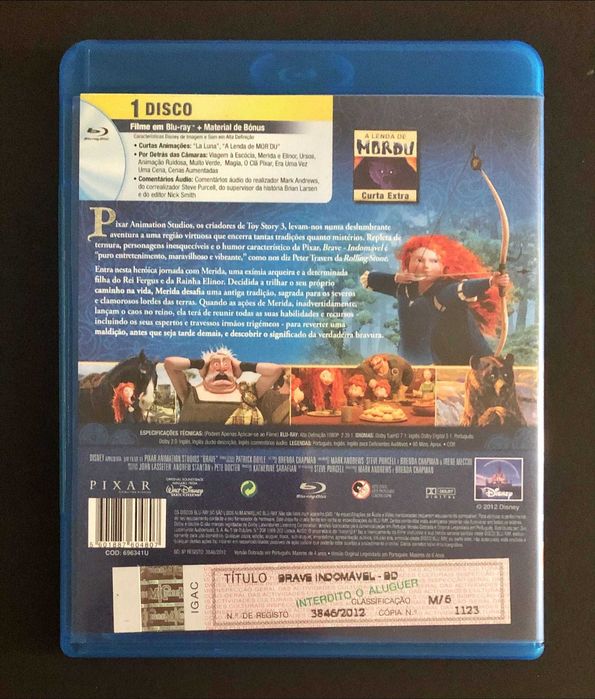 FILME BLU-RAY [16€ cada] Brave Galaxia Walt Disney Pixar Marvel