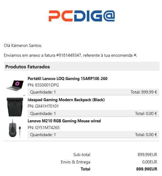 Portátil Gaming Lenovo LOQ 15ARP10  - Luna Grey