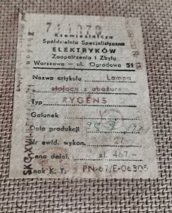 Lampa stojaca gazetnik PRL