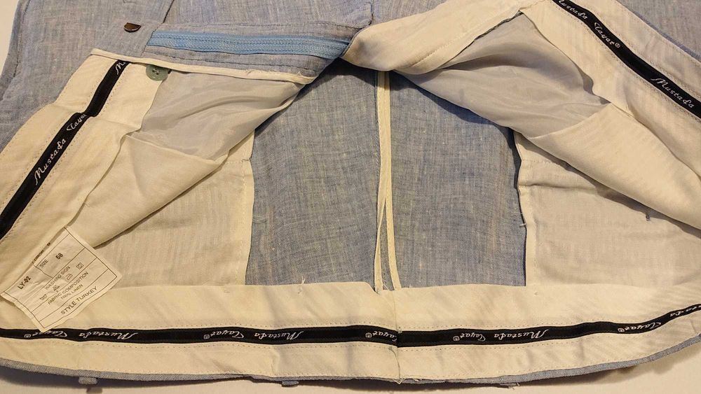 Мужской летний костюм пиджак 2XL 3XL 56 58 большой размер лён