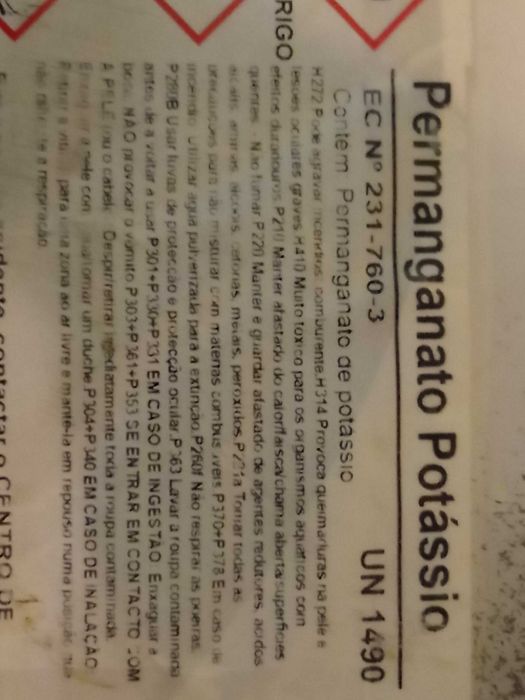 Permanganato de potássio Puro em pó para venda 0.50gr faço envios