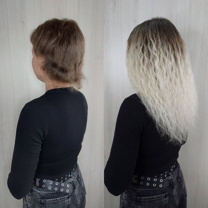 Нарощування натурального волосся, корекція, загущення, зняття