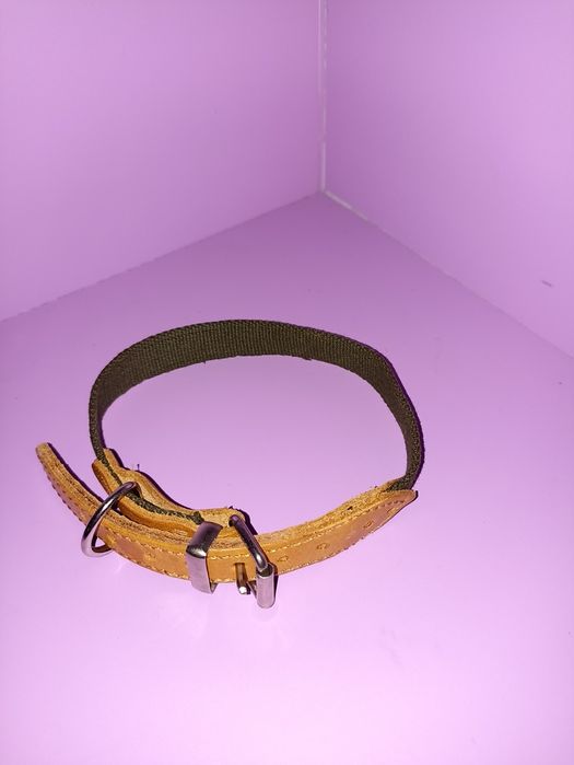 Кожаный комби ошейник