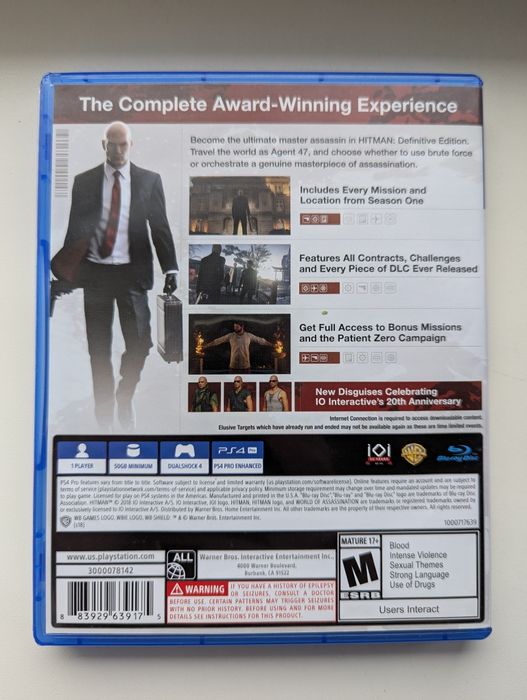 Hitman Definitive Edition ігри игры диски на PS4 PS5