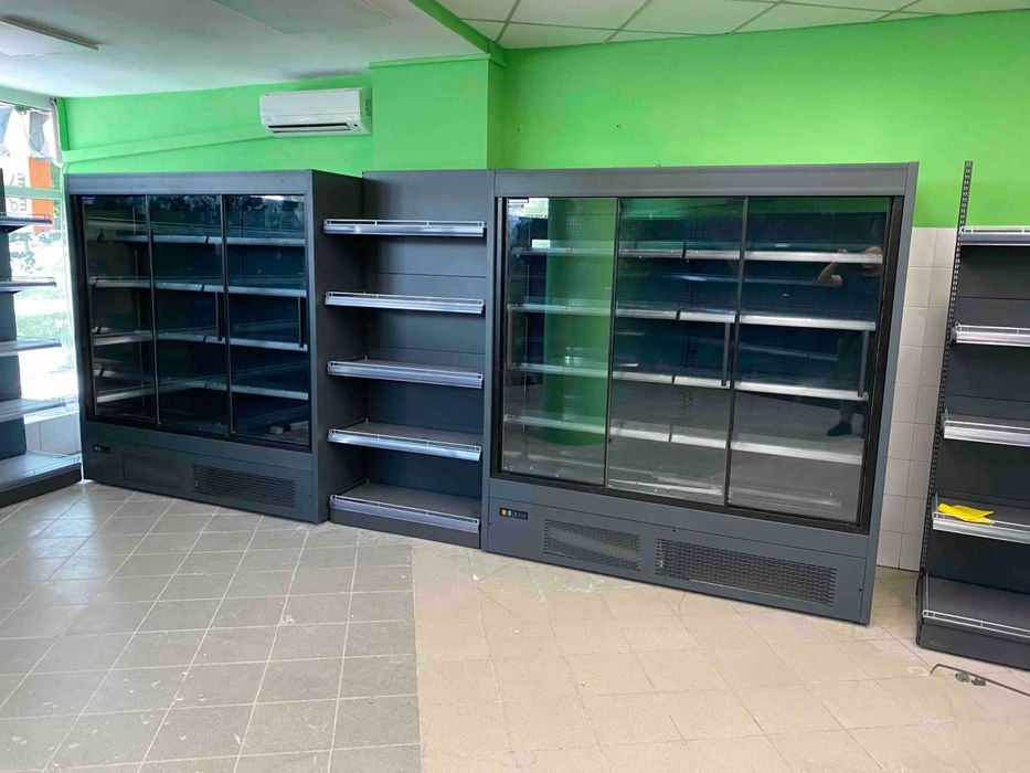 Енергозберігаючі холодильні регали. Вітрини в магазин. Гірки. Стелажі