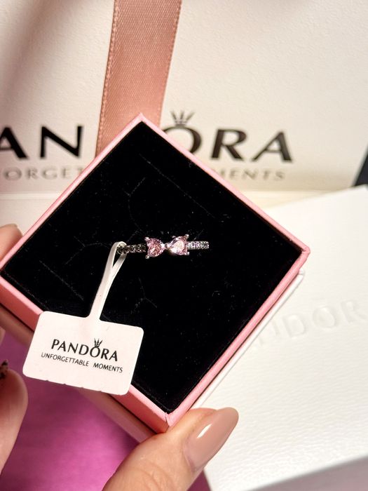 Каблучка Рожевий бантик Пандора Pandora
