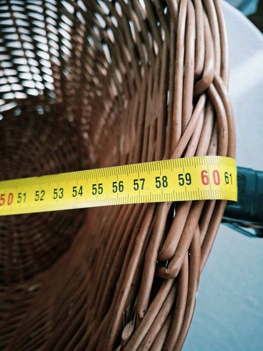 Duży okrągły kosz wiklinowy 60 cm | Solidny kosz na koce, drewno, zabawki