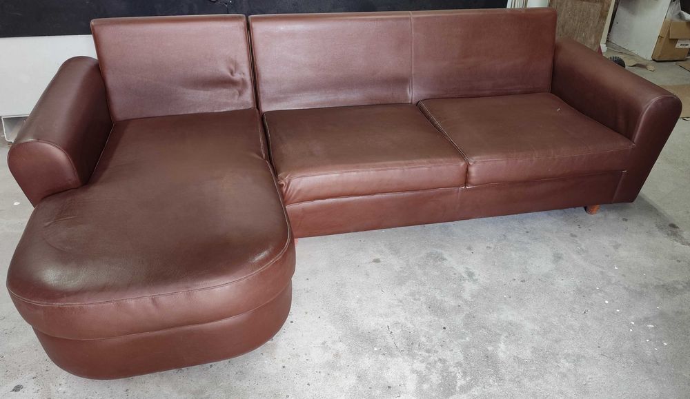 Sofá em pele Chaise Longue