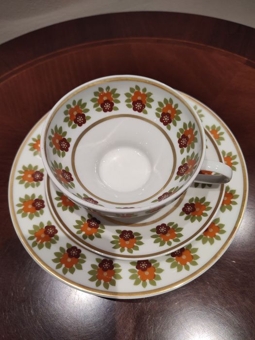 Śliczne stare trio porcelana Weisswasser