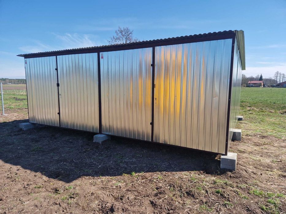 Garaż blaszany 6x5 ocynkowany Blaszak Garaż Poznań Garaże blaszane 6x5 7x5 8x5 9x5 6x6 7x6 8x6 9x6 PRODUCENT