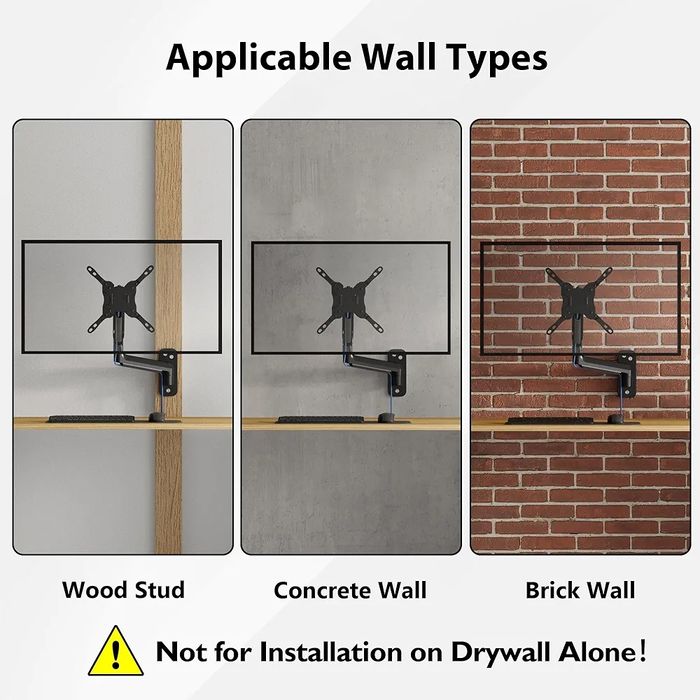 BONTEC Uchwyt Ścienny do Monitora 13-42 Cali VESA do PC i TV do 8kg