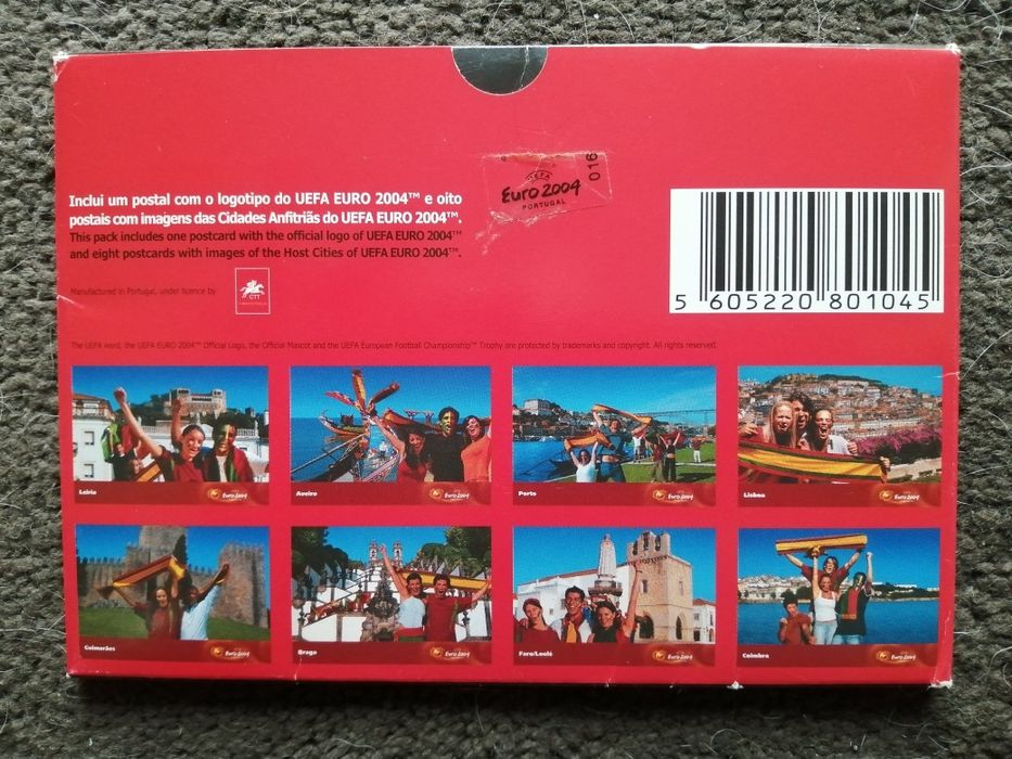 Bloco selos mais postais UEFA 2004 Portugal