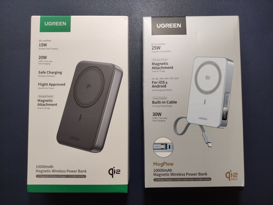 Беспроводной повербанк UGREEN MagFlow PB773 30W, PB763 20W