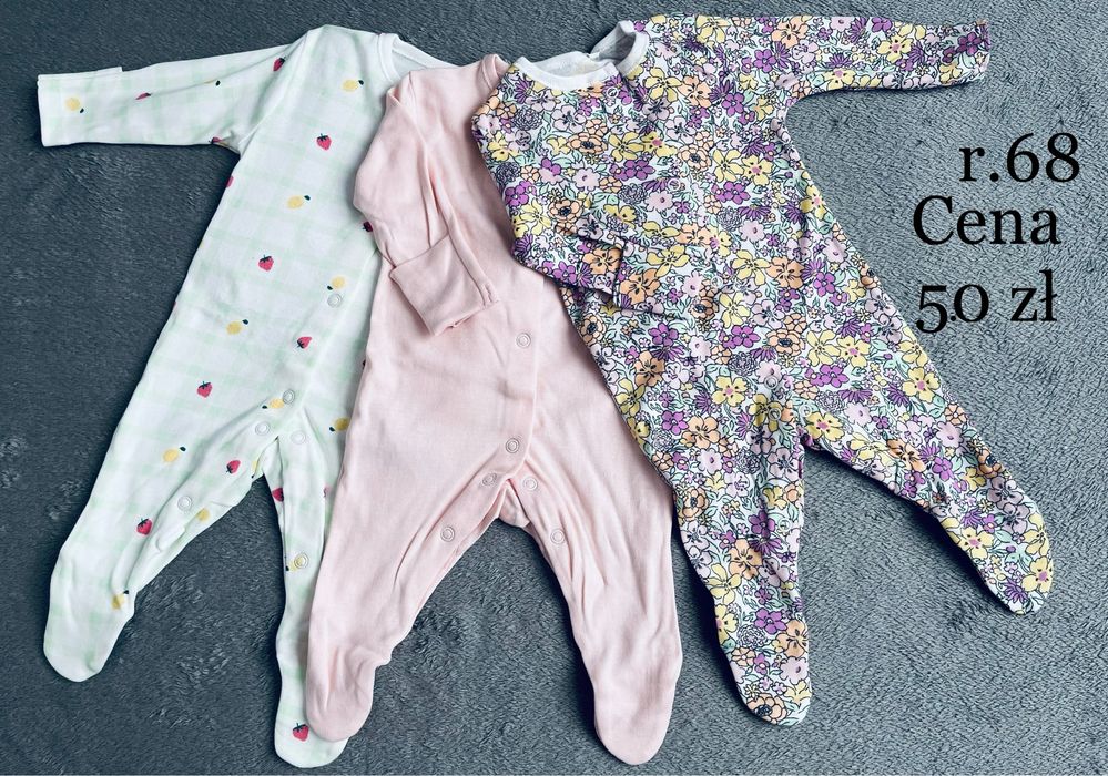 Pajacyki 3-pak, rozm 68 Primark