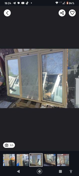 Okno aluminiowe 206 x 146 cm drewniane pcv