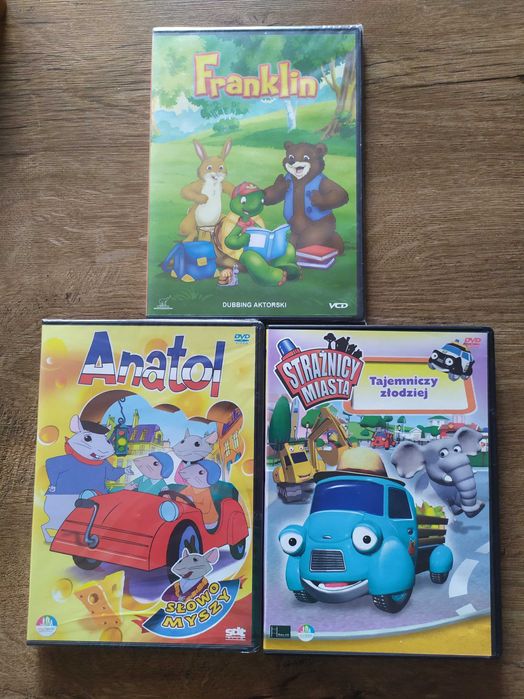 3 DVD bajki dla dzieci Franklin Strażnicy Miasta Anatol