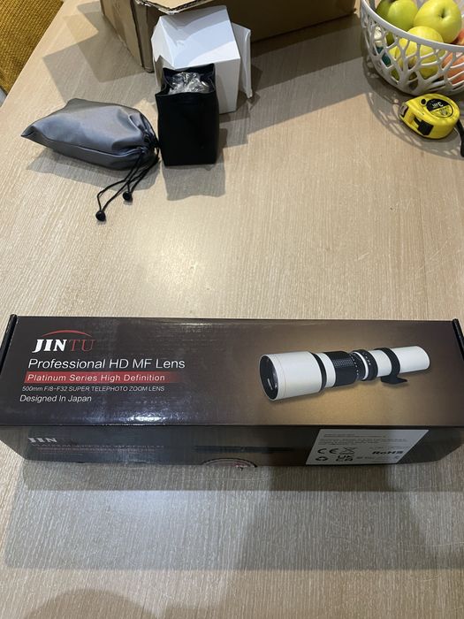 Обʼєктив JINTU 500mm f/8–32 MF з 2x телеконвертером