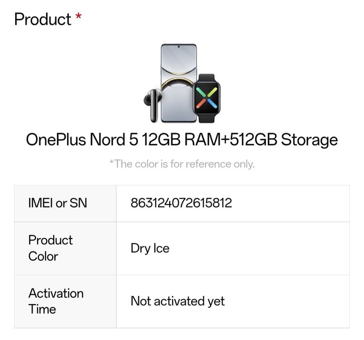 OnePlus Nord 5 12/512 GB Dry Ice