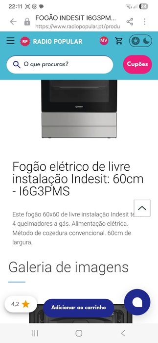 Fogão NOVO (Nunca usado)