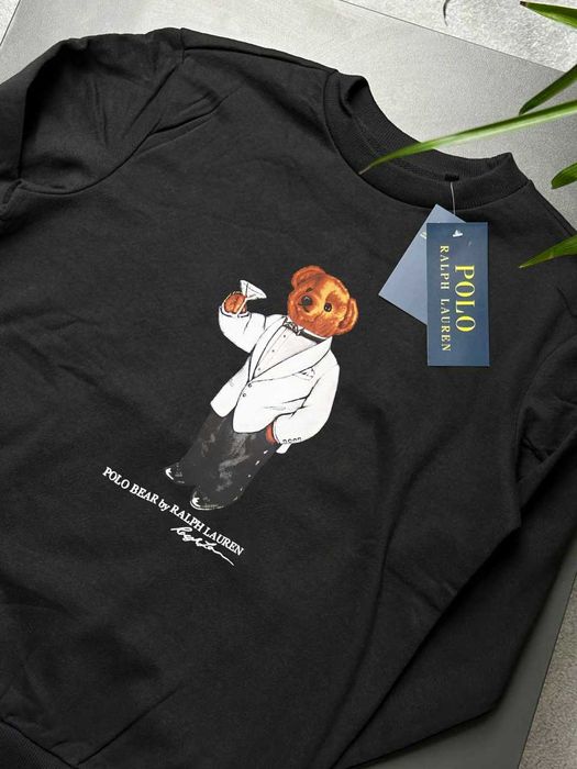 Черный Свитшот Ralph Lauren — Толстовка Ральф Лаурен Поло — Alco Bear — XS S M L XL