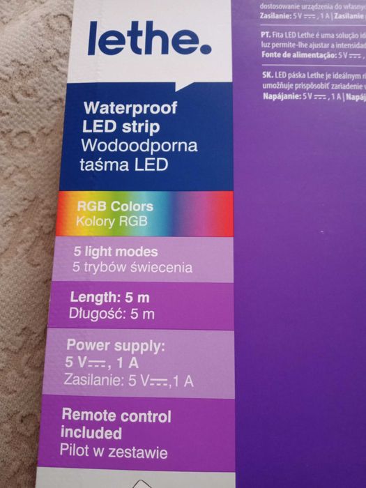 Taśma LED wodoodporna lethe 5m