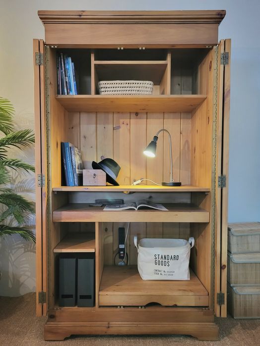 armario, estante, escritório, vintage, rustico