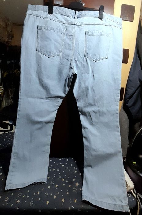 Ого-го какой размерчик мужские голубые джинсы батал, джинси блакитні