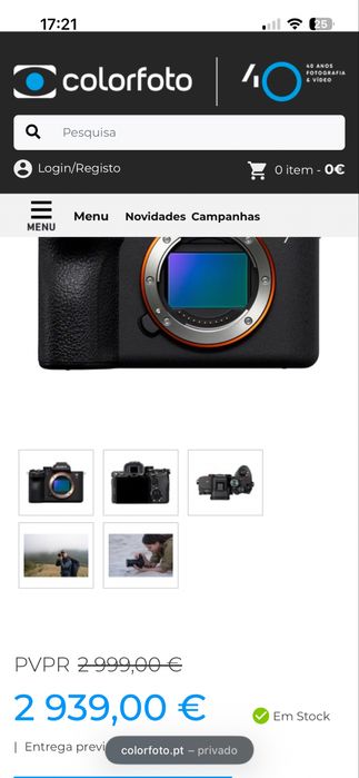 Câmara SONY a7 V  ILCE-7m5 + OBJETIVA