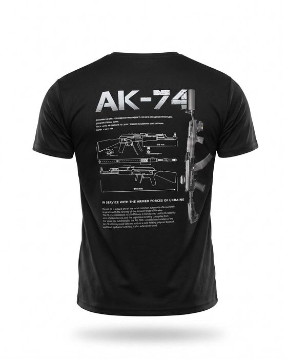 Тактична футболка AK-74 Coolmax чорна Без передоплати